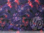 Мембранная ткань "Космос в розово-фиолетовых тонах на черном фоне" - отрез 1.68м, без брака, скидка 20%.